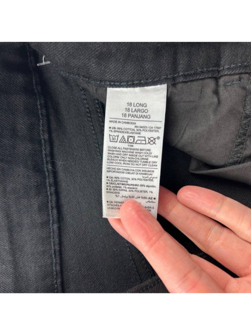 LONG Old Navy Black Stretch Denim Mid Rise Wow Boot Cut Jeans 18L New - Picture 4 of 6